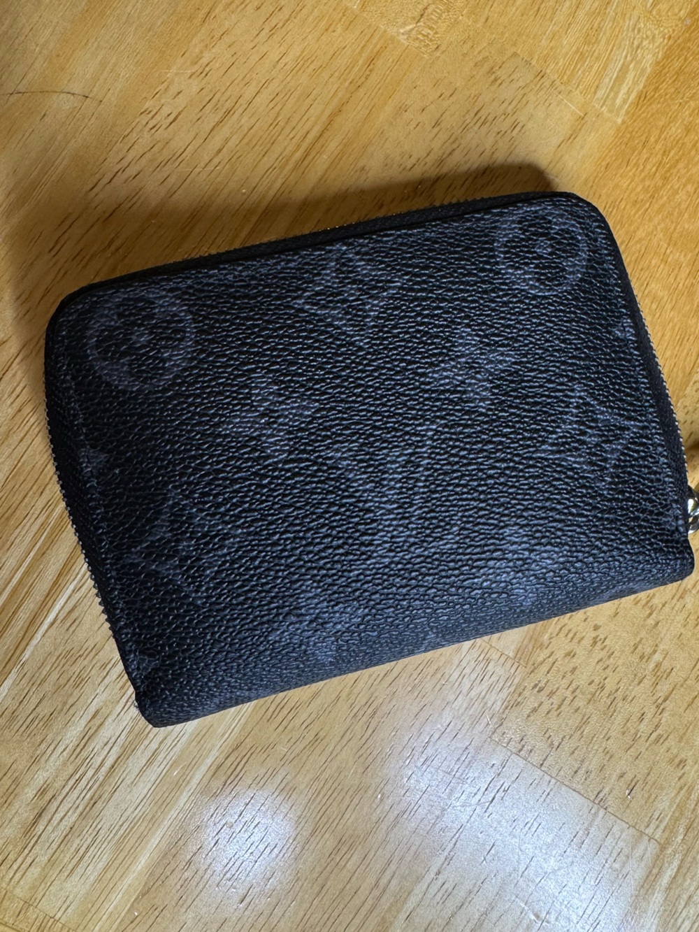 Louis Vuitton Black Monogram Zip Wallet in Dark Canvas